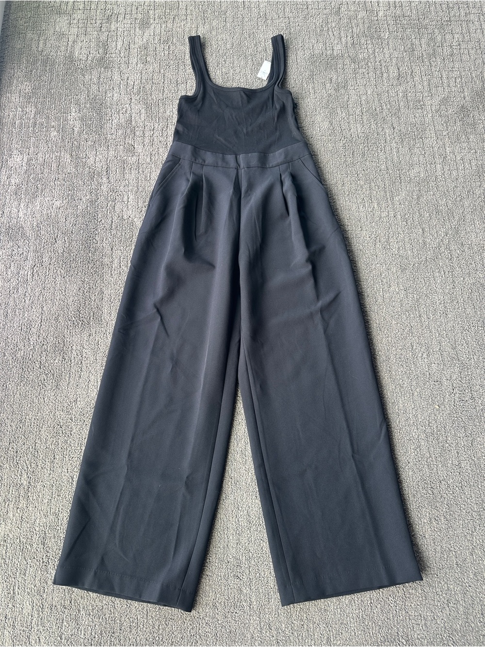 Gap NWT Black Wide Leg Ribbed Jumpsuit Sleeveless Business Classy - Size M